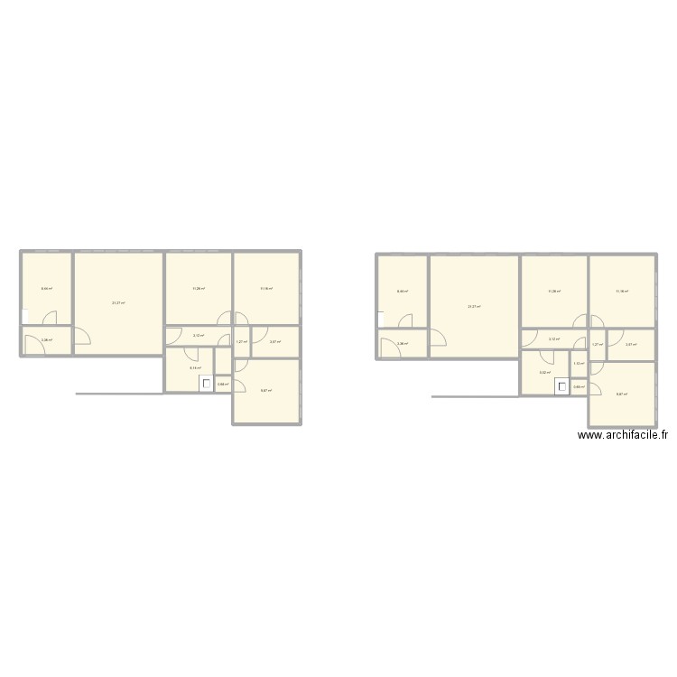 BELLEVILLE. Plan de 23 pièces et 160 m2