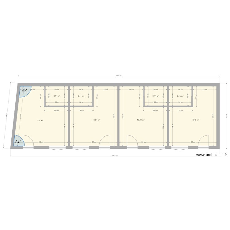 plan 4 studio. Plan de 0 pièce et 0 m2