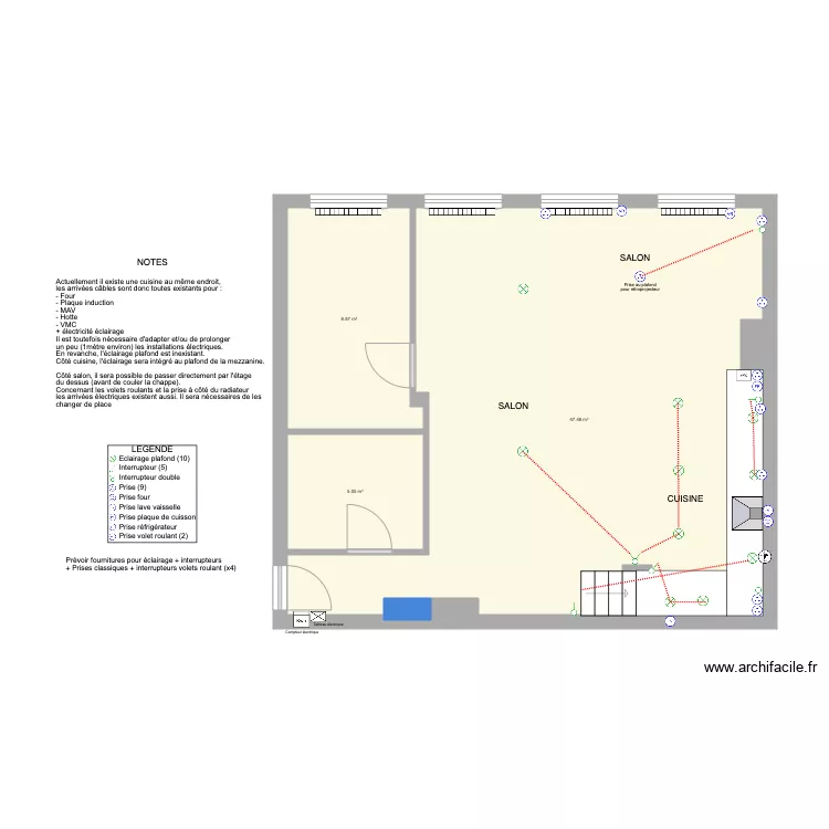 Plan elec RDC. Plan de 