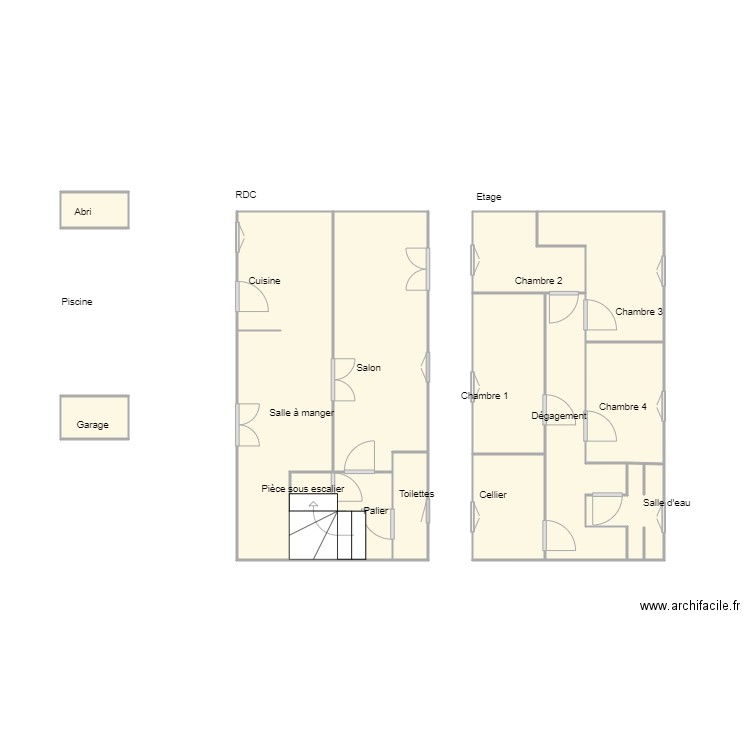 Croquis MAUGER. Plan de 13 pièces et 37 m2