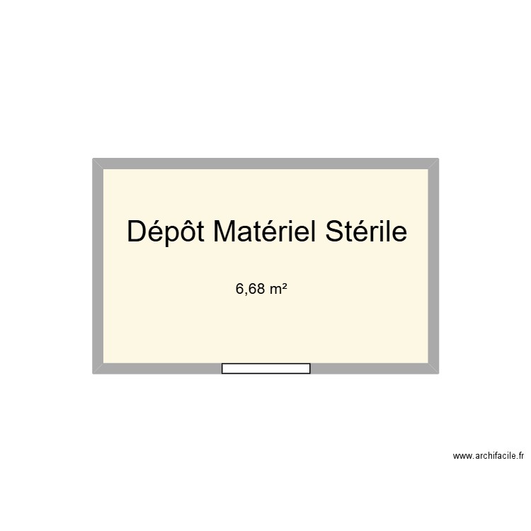 Dépôt Matériel Stérile CHU Helora Jolimont. Plan de 1 pièce et 7 m2