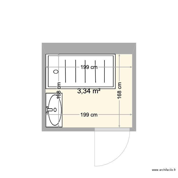 LAMY. Plan de 1 pièce et 3 m2