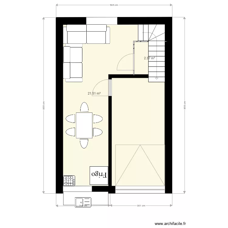 rch avec garage. Plan de 