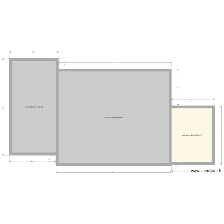 extension 3. Plan de 0 pièce et 0 m2