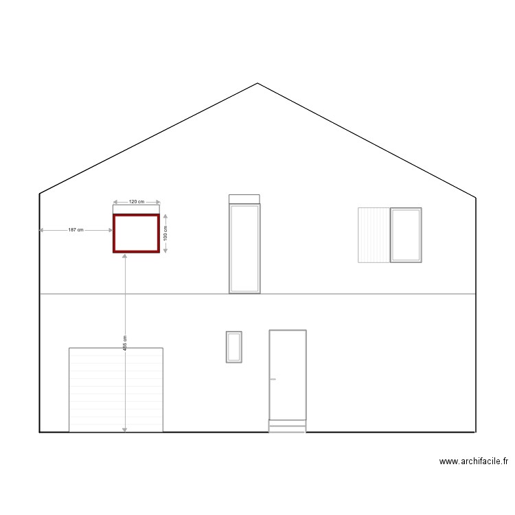 FACADE OUEST. Plan de 0 pièce et 0 m2