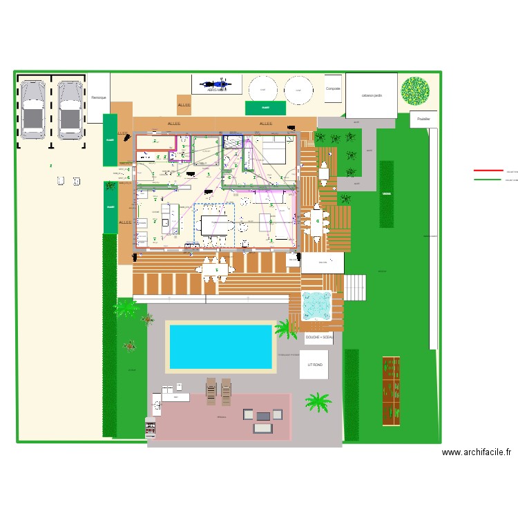 MAISON BOIS DIY SAVOIE V5. Plan de 26 pièces et 3227 m2