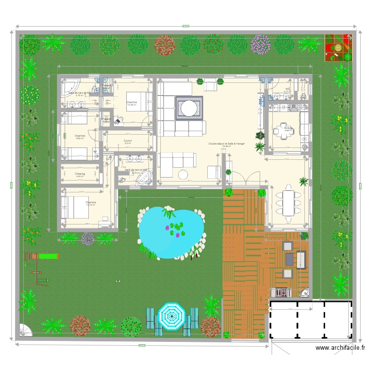 RDC Villa Djerba. Plan de 0 pièce et 0 m2