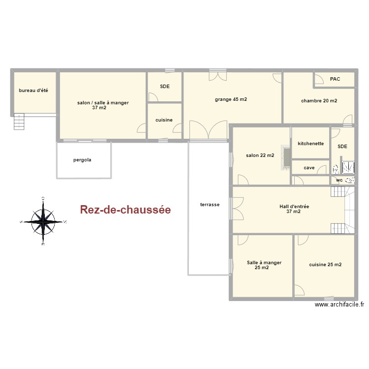 rdc castelnau riviere basse. Plan de 12 pièces et 257 m2