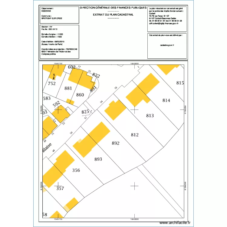 bretigny. Plan de 