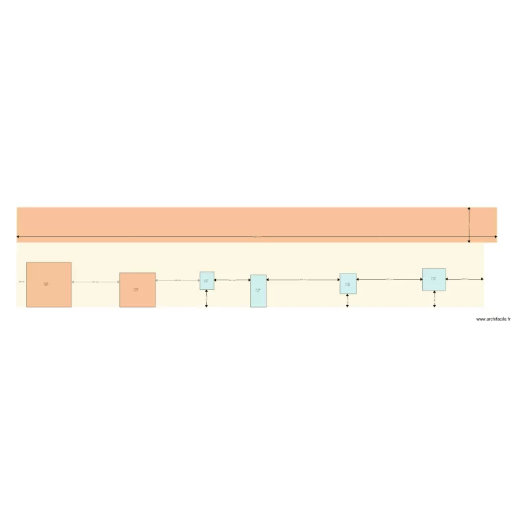 Fa&ccedil;ade Est existante. Plan de 