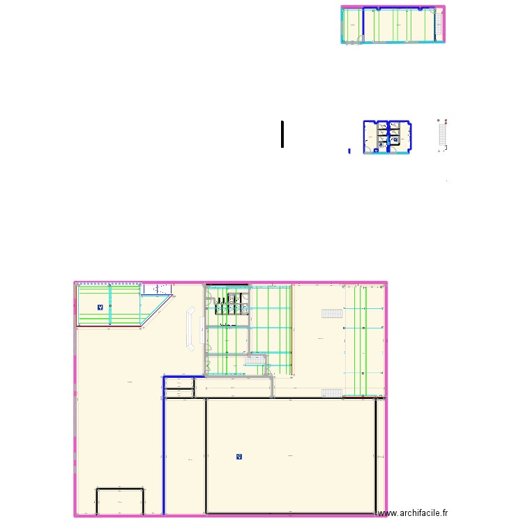 Plan batiment niveau 2. Plan de 45 pièces et 3021 m2