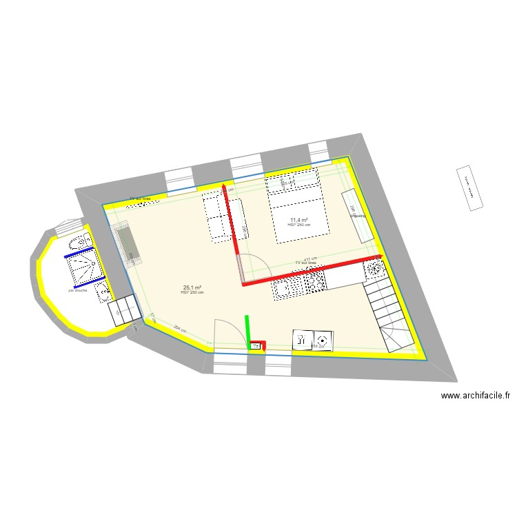Razvan et Claire sdb non déplacé. Plan de 0 pièce et 0 m2