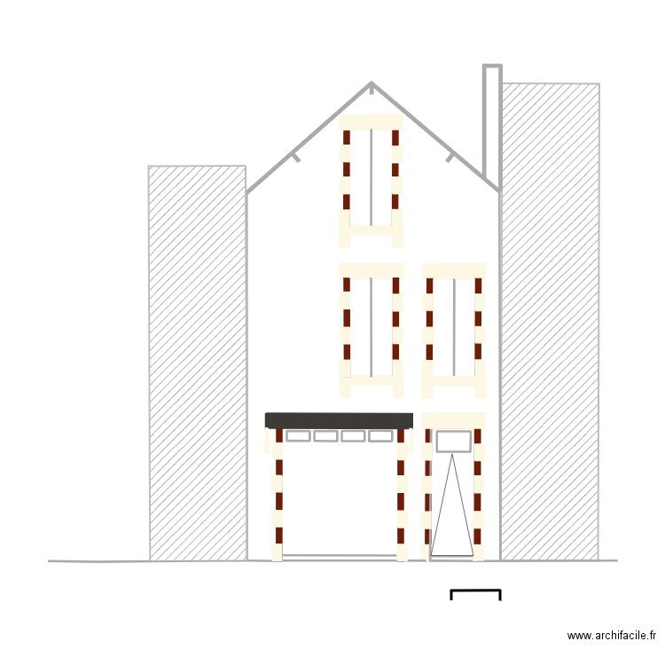 Facade maison st Jean. Plan de 8 pièces et 10 m2