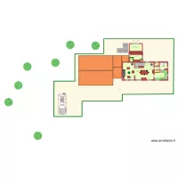 PLAN  SALON GARAGE RDC ET GRENIER ETAGE  TOITURE STATIONNEMENT