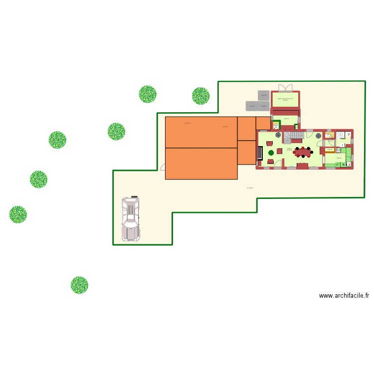PLAN  SALON GARAGE RDC ET GRENIER ETAGE  TOITURE STATIONNEMENT. Plan de 0 pièce et 0 m2
