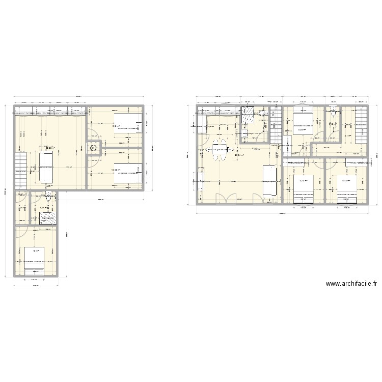 5 Conteneurs. Plan de 13 pièces et 144 m2