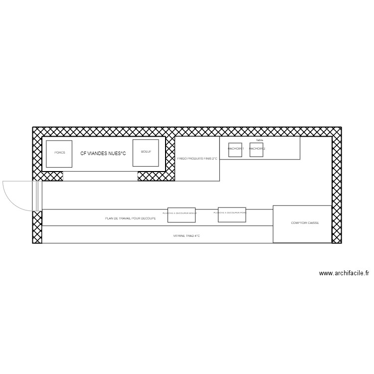 Point Halles. Plan de 1 pièce et 3 m2