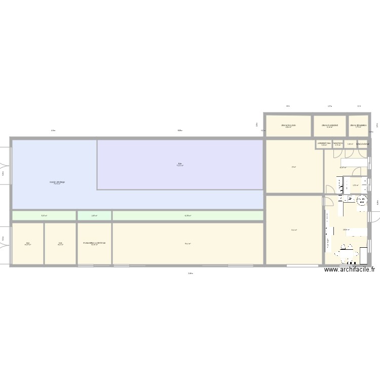 plan nord sud meublé. Plan de 0 pièce et 0 m2