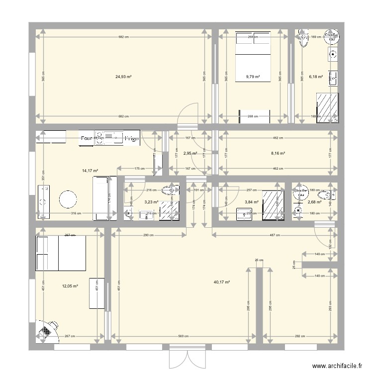 R1 aménagement . Plan de 0 pièce et 0 m2