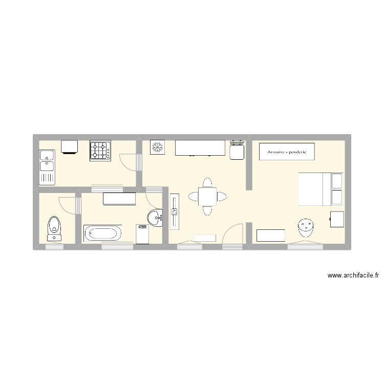 Maison . Plan de 4 pièces et 23 m2