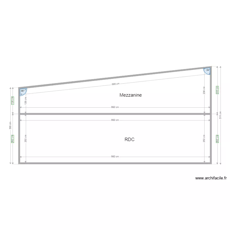 maison principale coupe hauteur. Plan de 