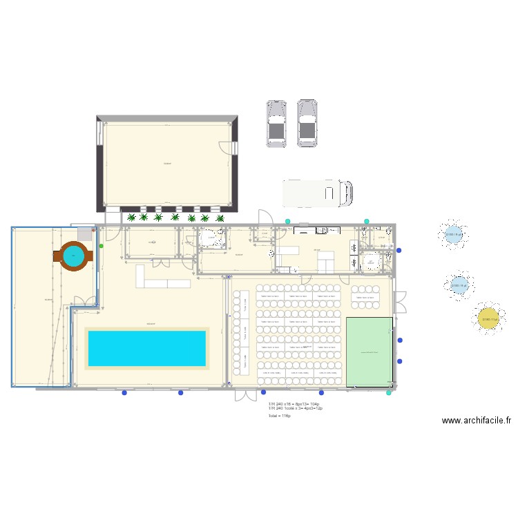 QUATRE PLUMES PLAN DE TABLE Jimmy 116p. Plan de 0 pièce et 0 m2