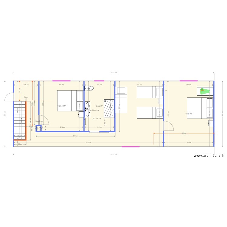 ETAGE SOPHIE ROELANDT amenag solution défintive. Plan de 0 pièce et 0 m2
