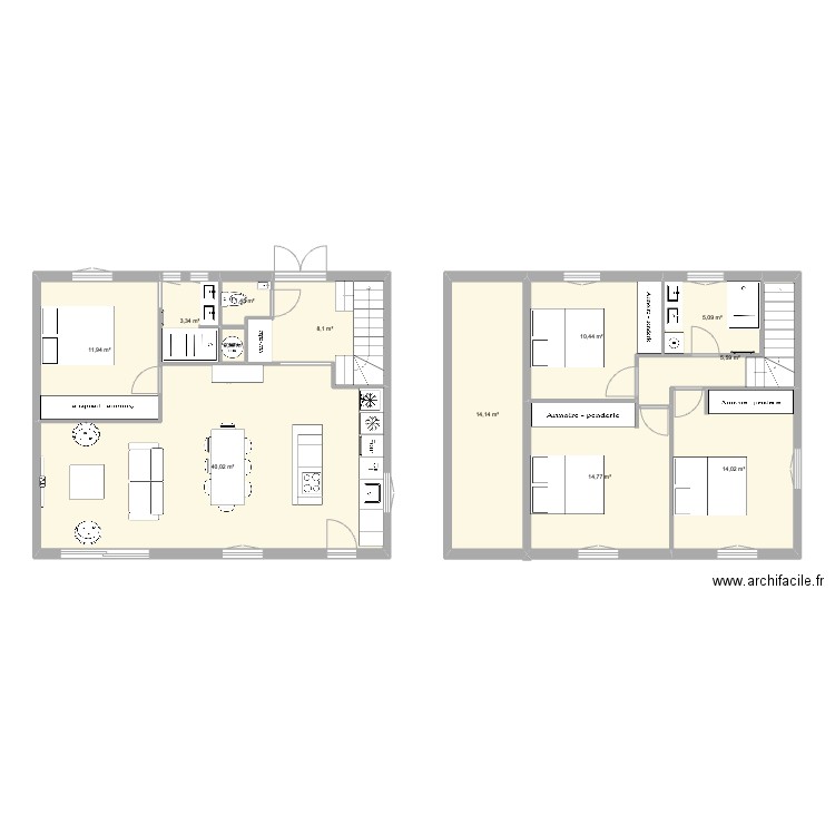 maison lafayette V1. Plan de 12 pièces et 130 m2