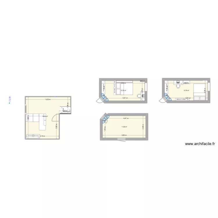 ChambrePhotos. Plan de 4 et 53 m² ChambrePhotos. Plan de 4 et 53 m²