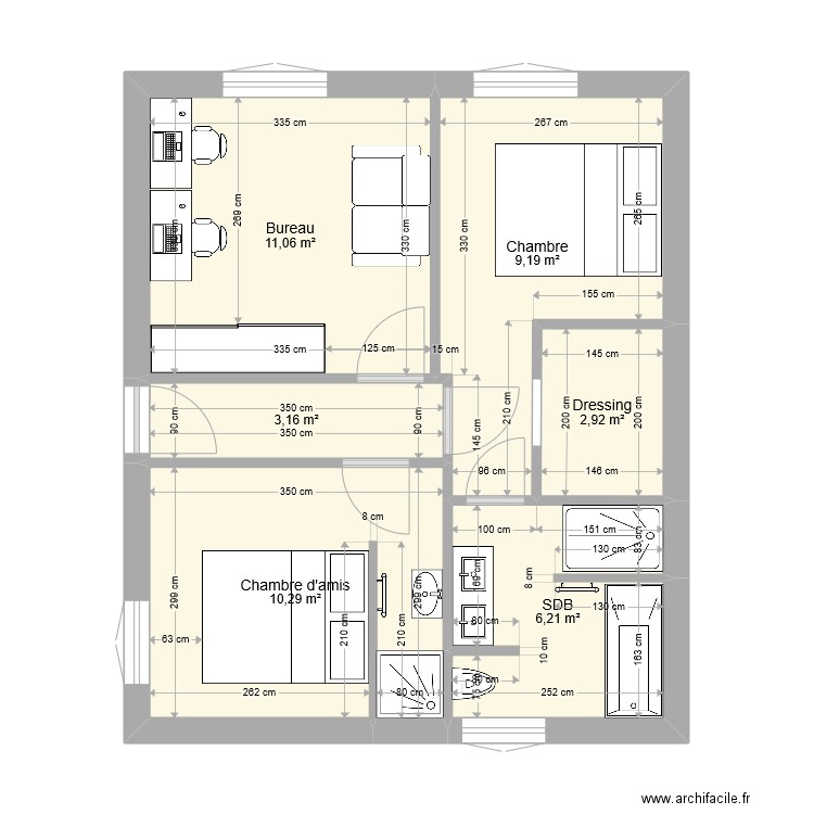 32RDS CHAMBRES V2. Plan de 0 pièce et 0 m2