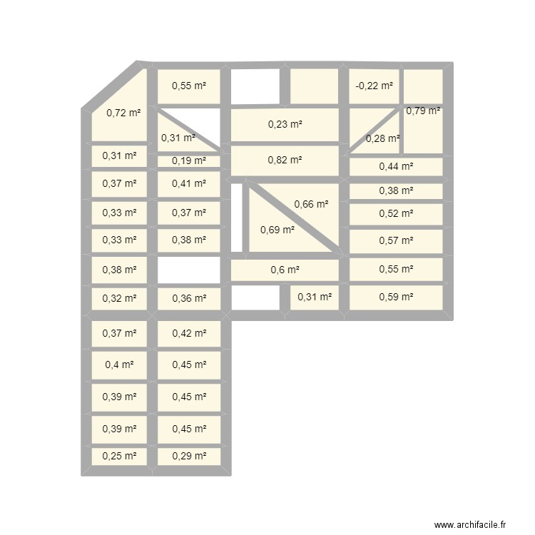 TERRASSE. Plan de 39 pièces et 18 m2