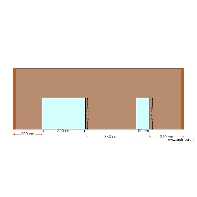 façade sud. Plan de 0 pièce et 0 m2