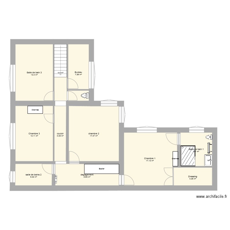 Niveau 1 projet M. Plan de 0 pièce et 0 m2