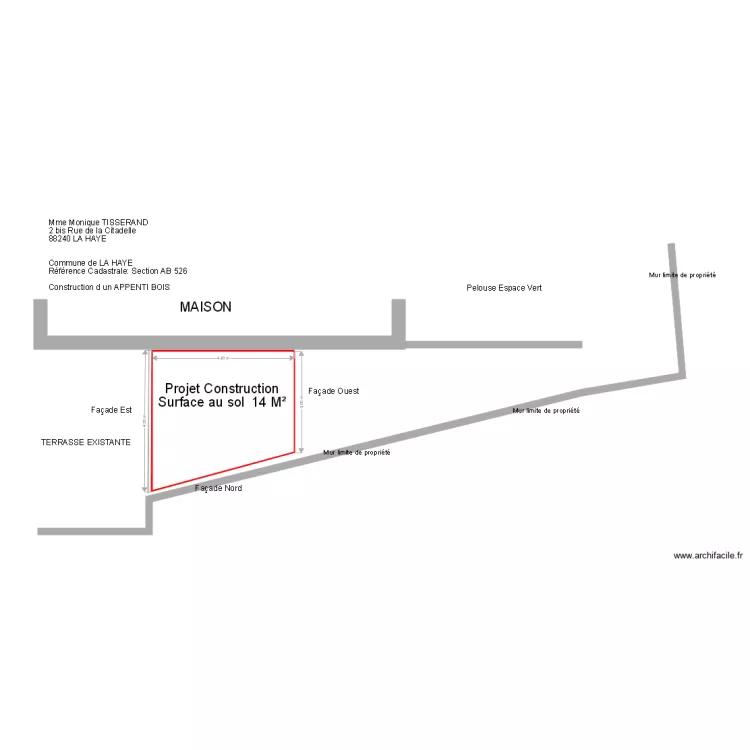 Abri Situatuation Emprise Déclaration Travaux. Plan de Abri Situatuation Emprise Déclaration Travaux. Plan de