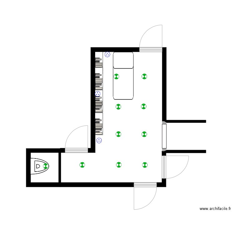 Arrière de la cheminée. Plan de 0 pièce et 0 m2