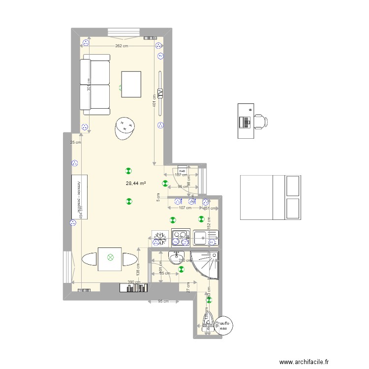 Chabrol mezzanine 4. Plan de 1 pièce et 28 m2