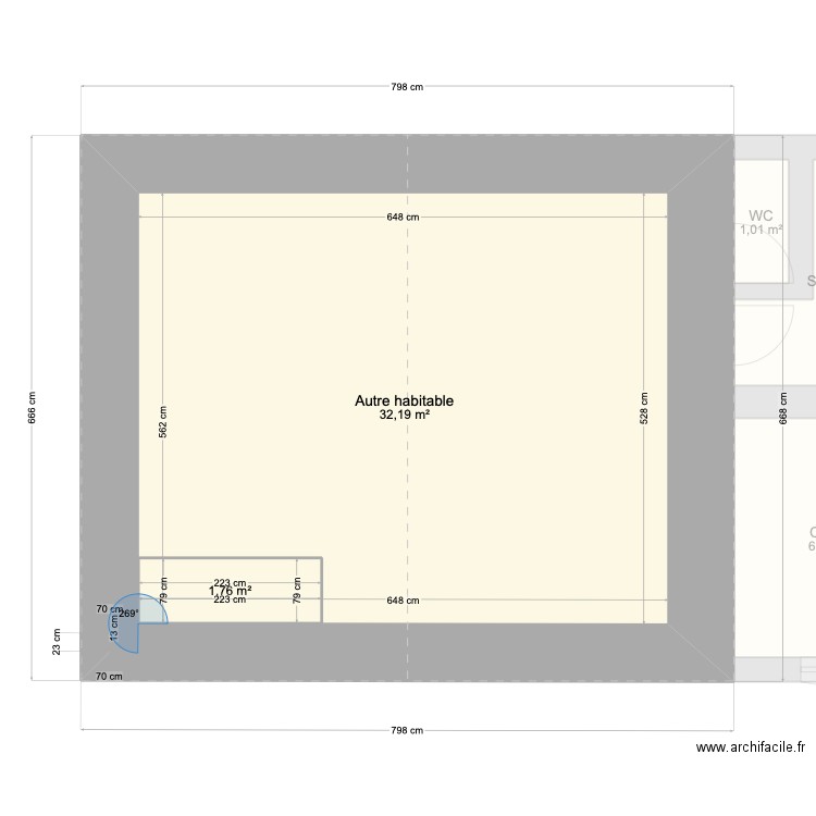 Maison . Plan de 6 pièces et 83 m2