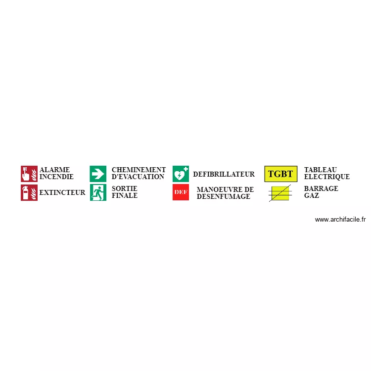 L&eacute;gende plans. Plan de 