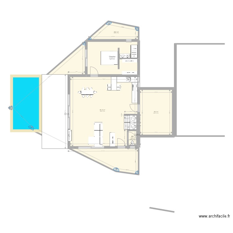 maison beaulieu. Plan de 7 pièces et 169 m2