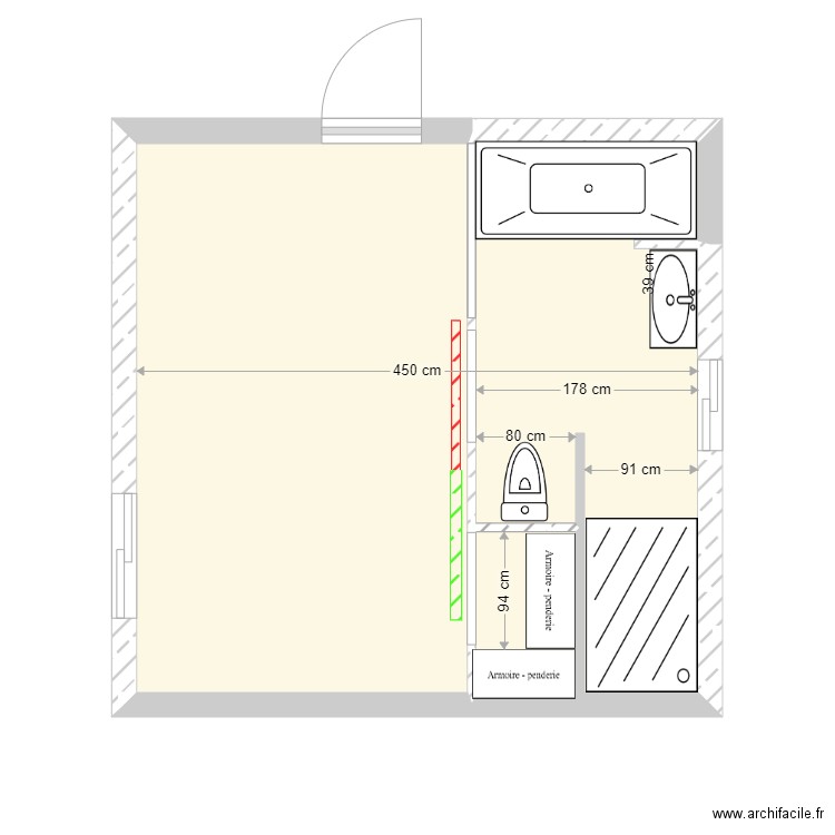 chambre sdb. Plan de 0 pièce et 0 m2