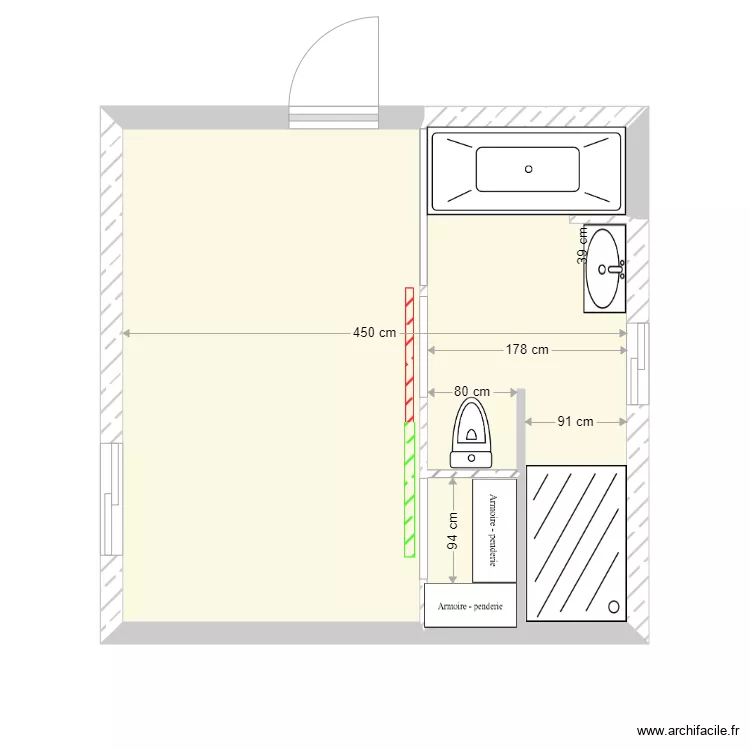 chambre sdb. Plan de chambre sdb. Plan de