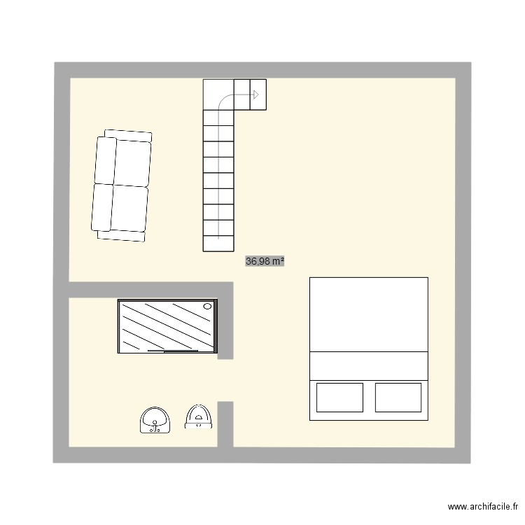 sous toit. Plan de 0 pièce et 0 m2