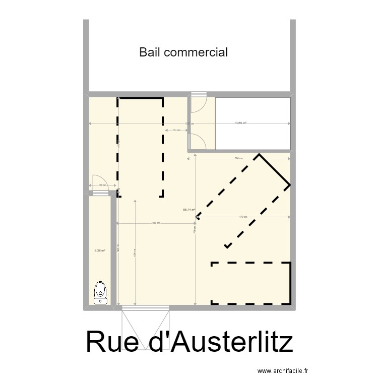 Plan garage modifié. Plan de 3 pièces et 106 m2