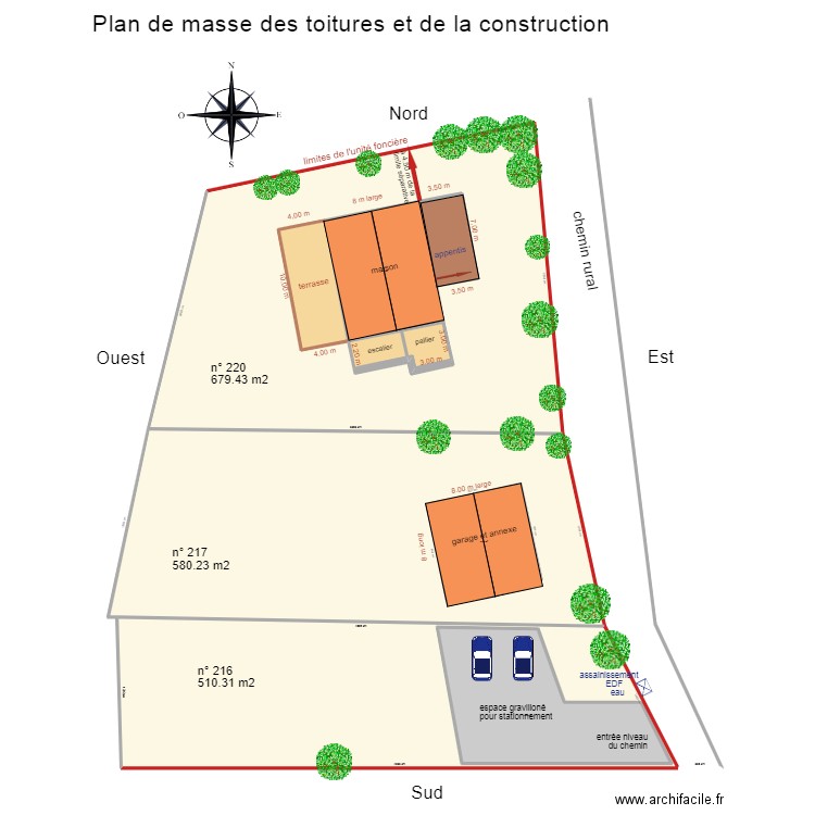 terrain gallas. Plan de 43 pièces et 20493 m2