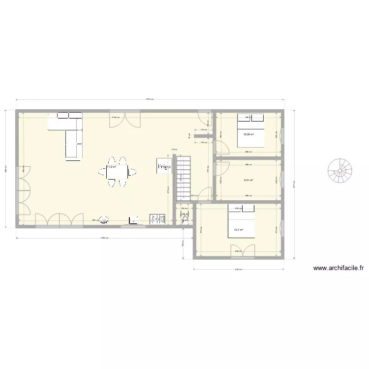 maison haut 220613. Plan de 