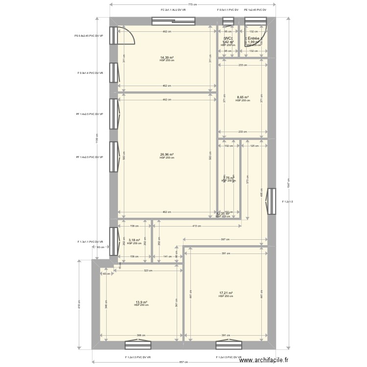 Benatout. Plan de 10 pièces et 104 m2