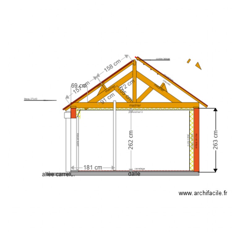 charpente. Plan de 0 pièce et 0 m2