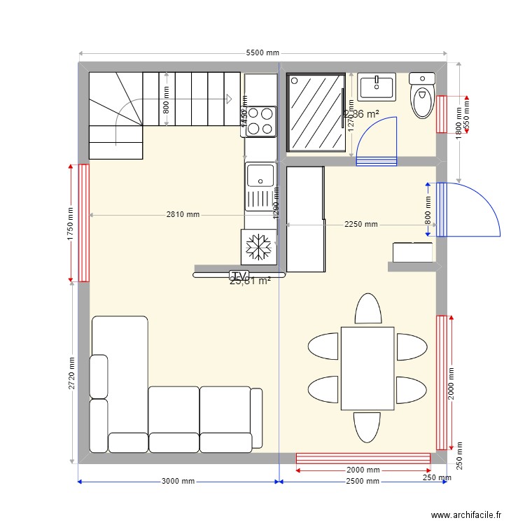 3 модуля 2 этажа 4вариант. Plan de 0 pièce et 0 m2