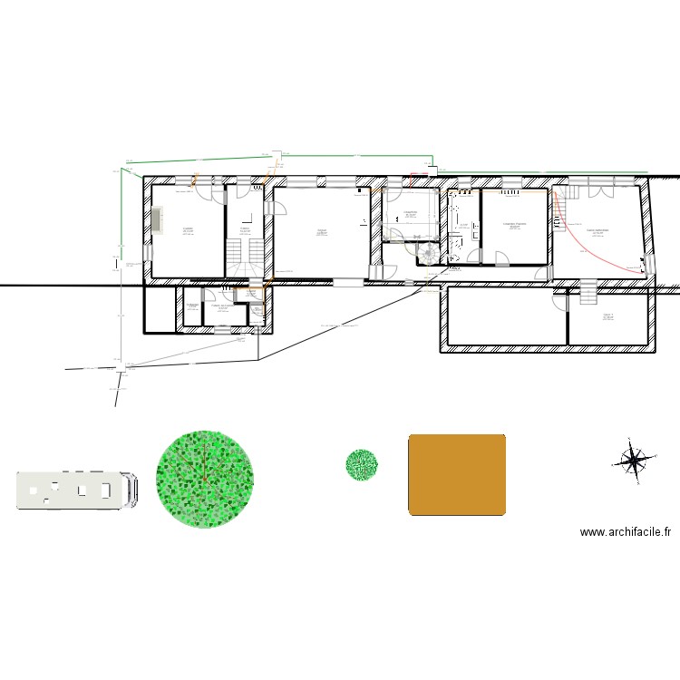 Athée La Pinonnerie. Plan de 32 pièces et 350 m2