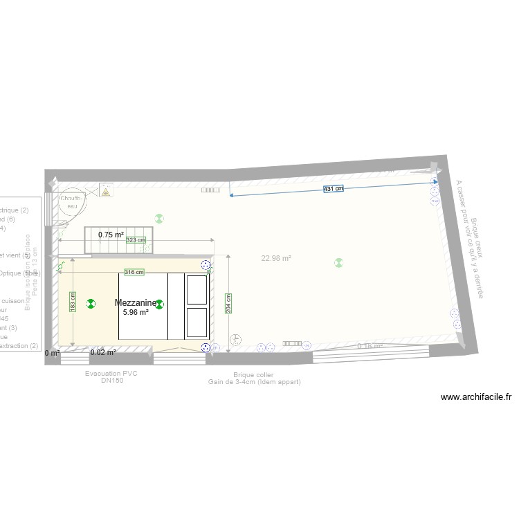 Loge plan &eacute;lect. Plan de 0 pièce et 0 m2